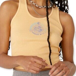 NWT Daydreamer Records Ribbed Graphic Print Tank Top Melon Large